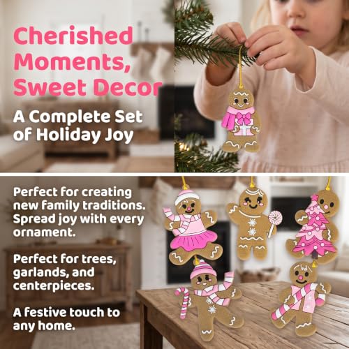 12 Pcs Gingerbread Man Ornaments for Christmas Tree