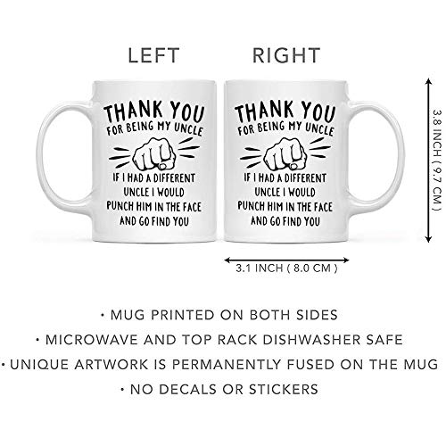 Uncle Gift Mug - DQG CVT Thank You For Being My Uncle 11oz White Coffee Cup (Uncle)