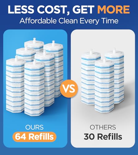 64 Count Toilet Bowl Cleaner Refills for Clorox Wand - 5X Power, Disposable Scrubber with Fresh Fragrance - Variation of THIS listing