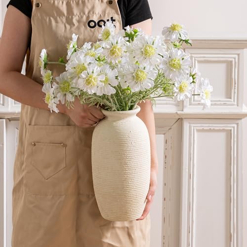 Ooit 12.5-Inch Rustic Ceramic Flower Vase with Waterproof Coating
