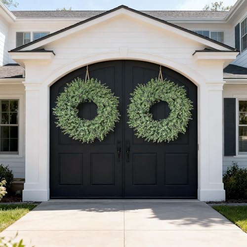 Artificial Eucalyptus Wreath 32 Inches with Seeds - Green Front Door Decor
