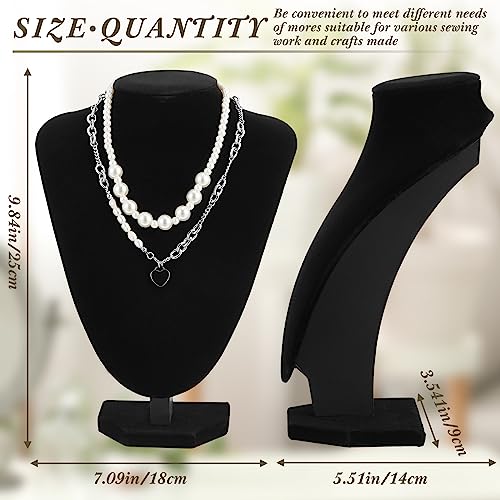 Jewelry Necklace Display Stand Set - Black Velvet 12 Pack