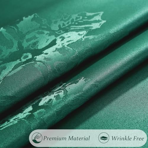 SASTYBALE Green 52x70 in Christmas Tablecloth Damask Jacquard, Wrinkle-Free Spills-Proof