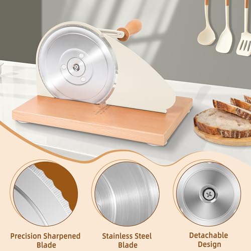 Cream Manual Bread Slicer for Sourdough & Artisan Loaves - CAWIU Upgraded Cover