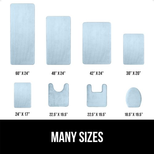 GORILLA GRIP Memory Foam Bath Rug - Soft, Absorbent Velvet Mat | Durable, Machine Washable, 30x20, Light Blue