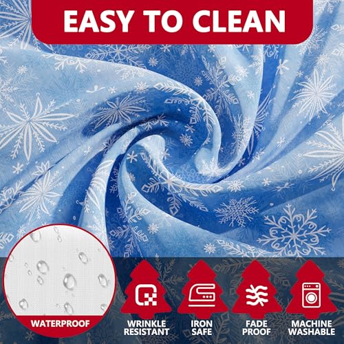 Siilues 60x120 inch Christmas Tablecloth Rectangular - Premium Polyester, Water-Resistant, Machine Washable