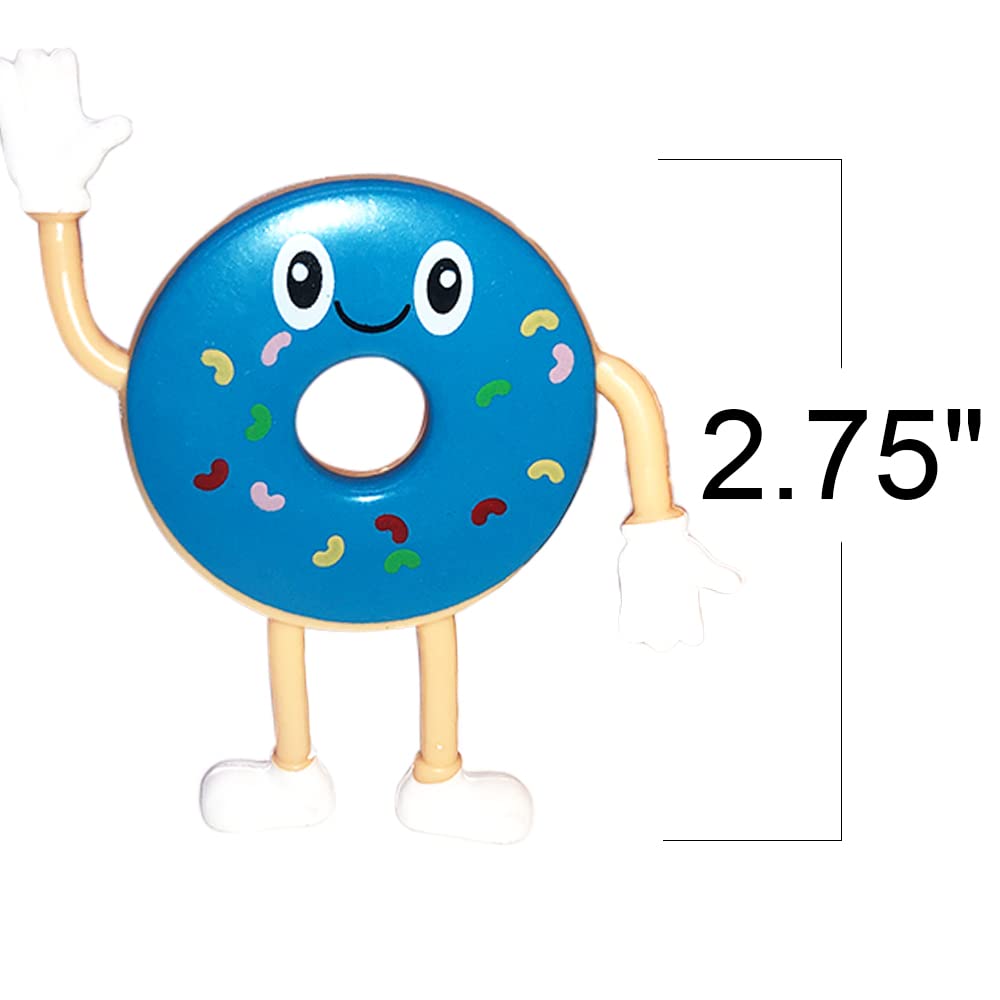 ArtCreativity Bendable Donut Figures, Set of 12, Bendable Toys for Kids, Donut Party Favors for Boys and Girls, Stress Relief Fidget Toys for Kids, Goodie Bag Stuffers, and Pinata Fillers