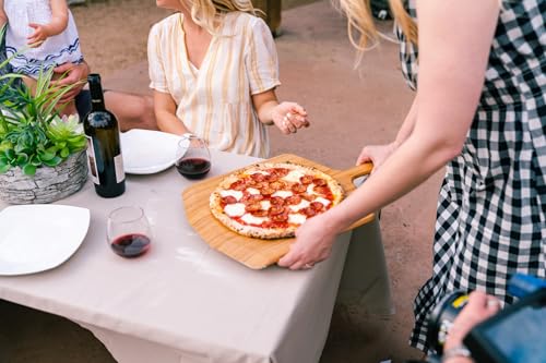 Ooni 16-Inch Bamboo Pizza Peel & Serving Board - 25.5" L x 16.1" W, Pizza Spatula Paddle, Oven Accessory