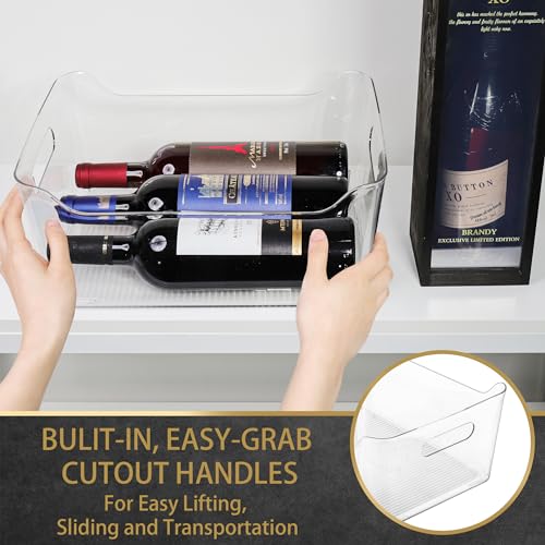 Tiawudi 6 Pack Large Plastic Storage Bins - Clear Pantry & Home Organizer, 13.5x10 Inches