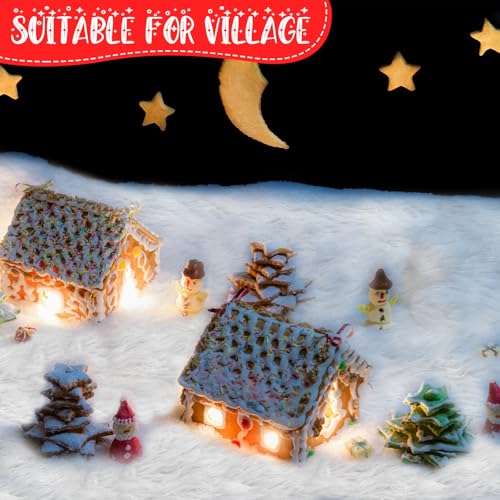 Drydiet 1.3 x 4.9 ft Thick Fluffy Snow Blanket for Christmas Village White, 40 x 150 cm