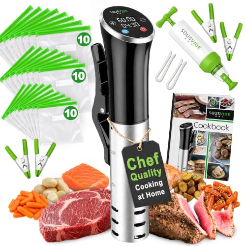 Sous Vide Art Deluxe 30-Bag Immersion Cooker Kit with Digital Timer & Pump