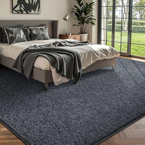 Grey Area Rug 6x9 ft Non-Slip Washable Soft Thin for Living Room & Bedroom - Variation 09 Grey / 6' x 9'