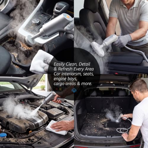 Portable Handheld Steam Cleaner 230°F, 1500W Quick Heat-Up for Home & Car Cleaning