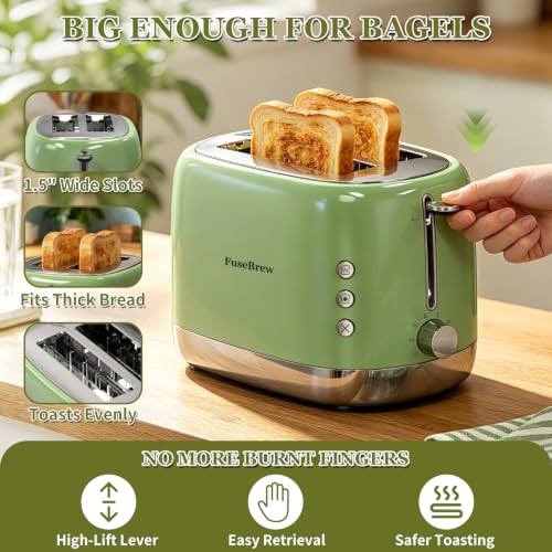 Stainless Steel 2-Slice Toaster with Wide Slots & 8 Browning Levels