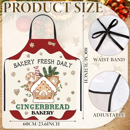 6 Pcs Christmas Apron Kitchen Decorations Costume for Cooking