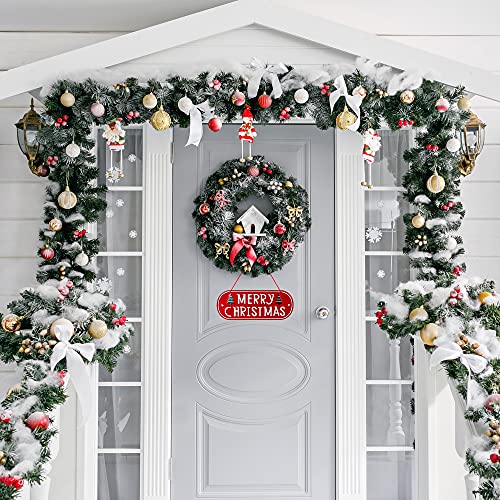 Merry Christmas Decorative Iron Plaque for Front Door & Home Décor
