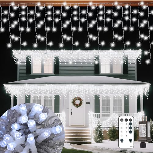 Vynoblip Christmas Ice Lights 99FT 306 LEDs - Twinkle Fairy String Light, Cool White