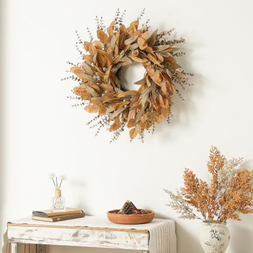 Large Fall Wreath with Eucalyptus & Berries for Front Door Outdoor Decor - 26 Inch