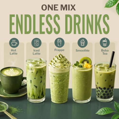 Matcha Green Tea Latte Powder Mix - 3lb Bulk Bag, 35 Servings