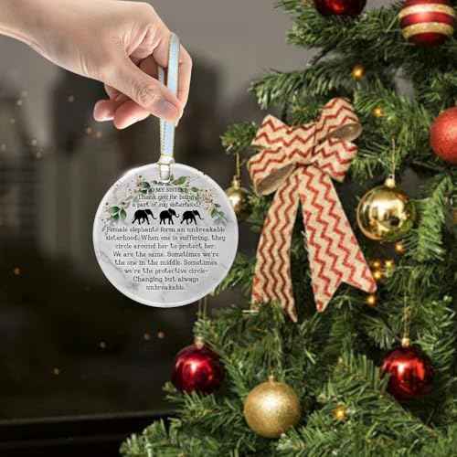Elephant Ornament for Best Friends, Friendship Gifts for Women - Christmas Ornaments Gift for Sister, Bestie & Close Friends