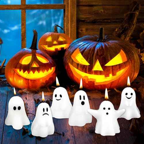 6PCS Novelty Candles, Halloween Ghost Candles, Christmas Gifts for Birthday Party, Home Decoration
