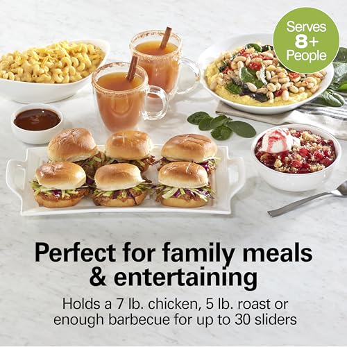 Hamilton Beach 7 Qt Portable Programmable Slow Cooker with Lid Latch, 15 Cooking Options