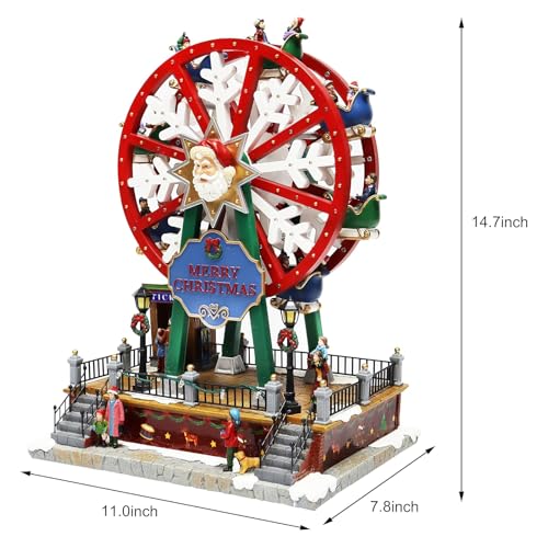 Moments in Time Christmas Village Ferris Wheel - Animated LED Musical Decor