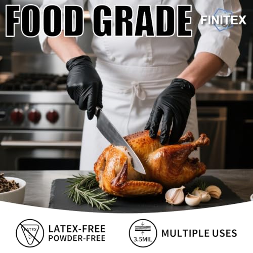 FINITEX Medium Nitrile Disposable Medical Gloves Case of 1000, 3.2mil, 10 Boxes