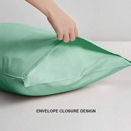 FLXXIE King Pillow Cases - Soft Microfiber Covers with Envelope Closure | Wrinkle & Stain Resistant, 20x36, Sea Green