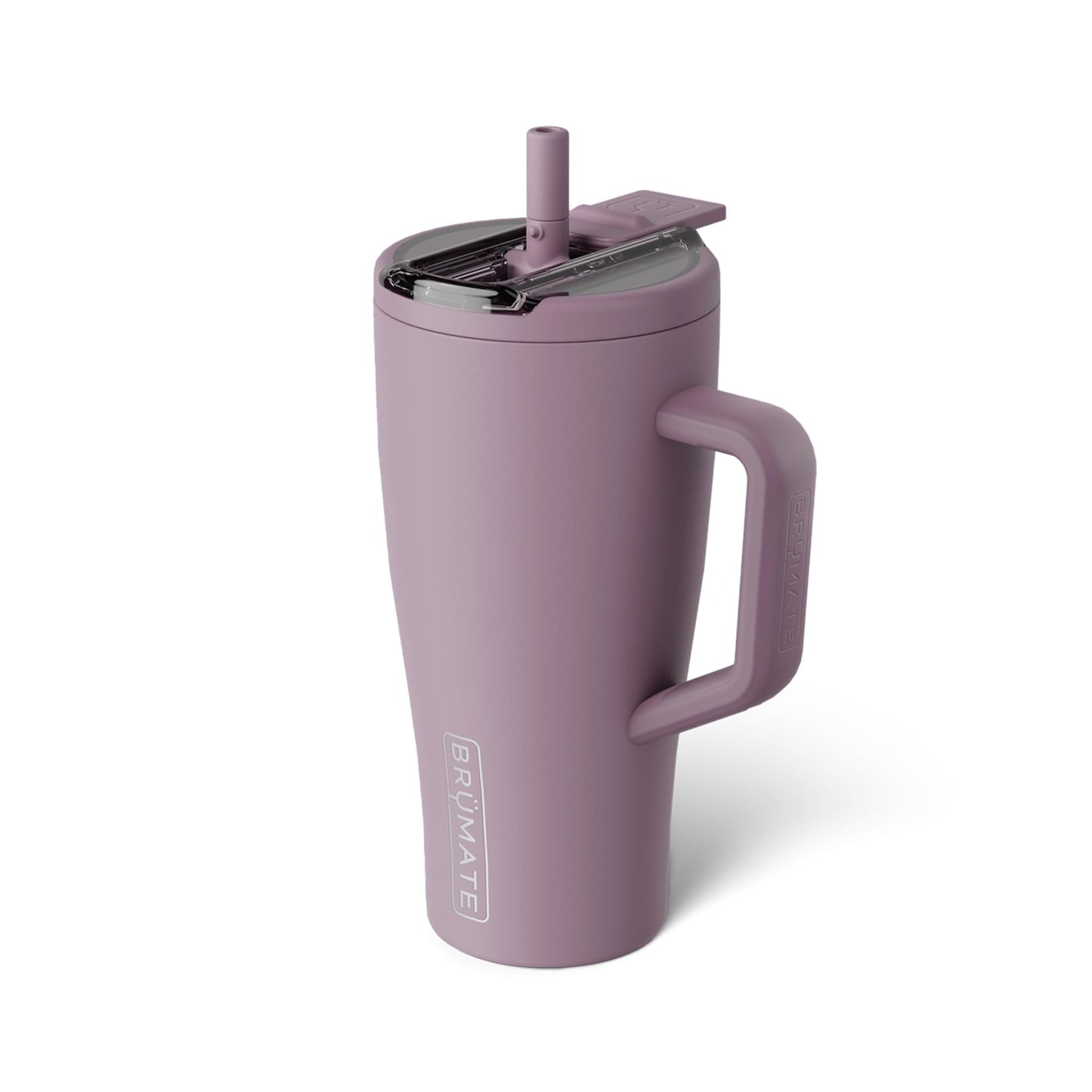 BrüMate Era Flip 30oz Tumbler with 100% Leakproof Covered Straw Lid | Hygienic Covered Straw | Insulated Stainless Steel Water Bottle with Handle | Cup Holder Friendly | BPA-Free (Lilac Dusk)