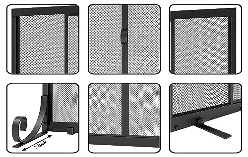 Fire Beauty Sliding Wrought Iron Fireplace Hearth Screen 37.8 x 30.7 Inch Variation of THIS listing
