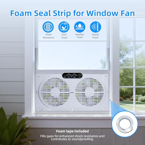 Beyond Breeze 9-Inch Window Fan with Reversible Airflow, Timer & Remote Control - Includes Bug Screen