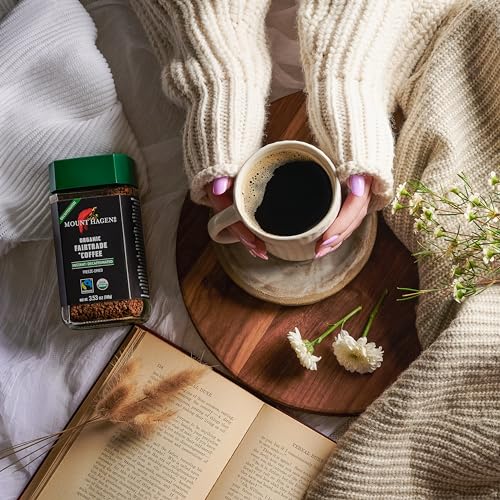 Mount Hagen Organic Decaf Coffee 3.53oz Jar Pack of 3 - Arabica, Freeze-Dried, Fair Trade