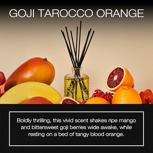 Reed Diffuser with Goji Tarocco Orange Oil - 3.4 Oz Home Fragrance - Variation: Goji Tarocco Orange
