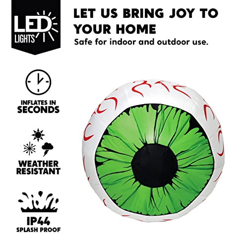 2 Pack 3ft Light-Up Halloween Inflatable Eyes - Green Eyes Outdoor Decor