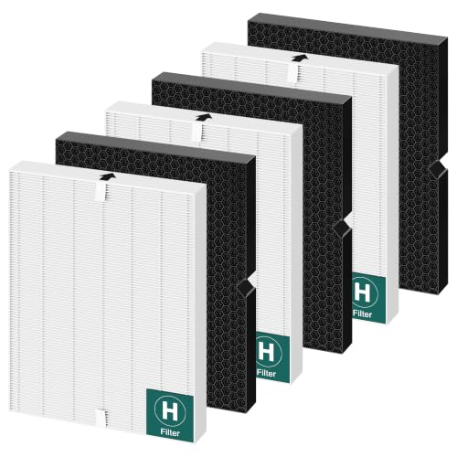 Replacement Air Purifier Filter Set for Winix 5500-2 - Black & White 6 Pack