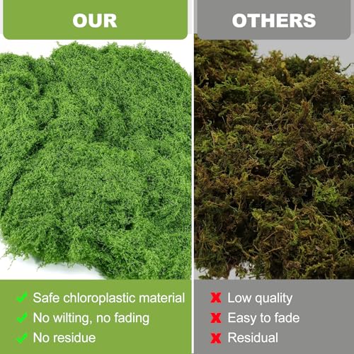 Artificial Green Moss for Christmas Potted Plants 5.3OZ for Crafts Preserved Fake Moss for DIY Decorative Table Centerpieces Fairy Garden Decor