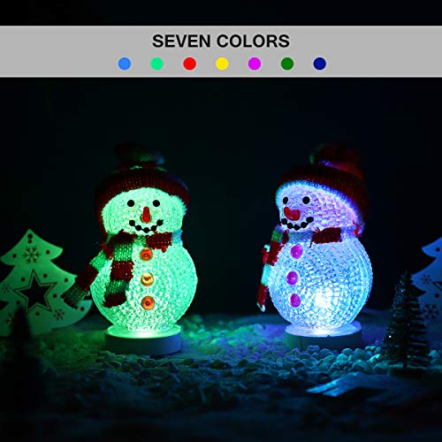 Mobestech 2pcs Christmas Lights USB Snowman Lights USB Charging Night Light Christmas Decoration for Living Room Nursery Room