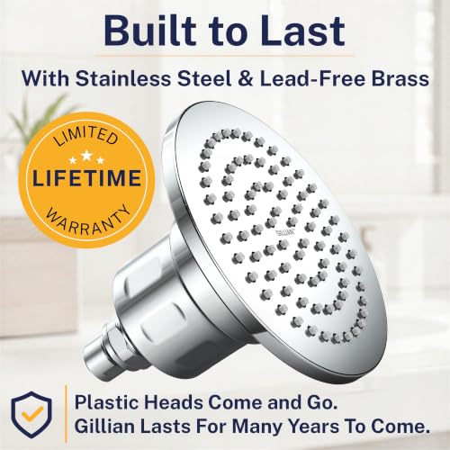 Gillian Metal Filtered Shower Head High Pressure, KDF-55 Removes