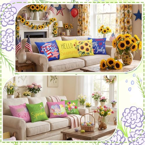 Mindsoft Seasonal Holiday Pillow Covers 20-Pack 18x18 Fall Christmas Decor