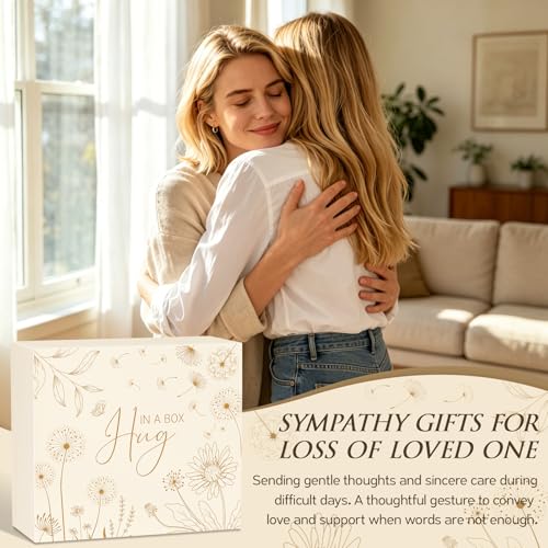 Beige Sympathy Gift Basket for Loss of Loved One - Hug in a Box