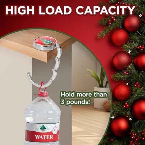 COTOPHER Christmas Stocking Holders for Mantle Set of 3, Non-Slip Handbag Hook Holder Bag Hanger, Fireplace Stocking Hooks for Mantel Santa Claus Xmas Decoration Party Decor Silver Flat Weighted