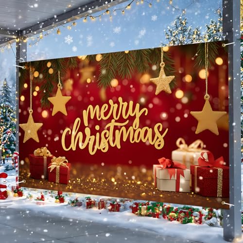 LEIWEIHOPE Christmas Backdrop Banner 71x43 Inch Snowman Santa Nativity Xmas Decoration (20)