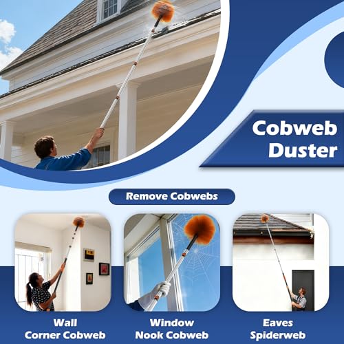 TONYINGO 5-24FT Telescoping Duster Kit with Extension Pole & Window Squeegee