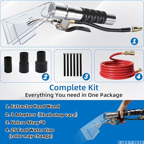 All-Size Shop Vac Hose Kit with Spray Nozzle & 25-Foot Water Hose - 3.8" Variation