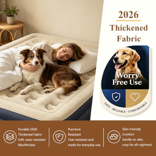 Queen Size Air Mattress with Built-in Pump - 18 Inch Raised Supportive Bed