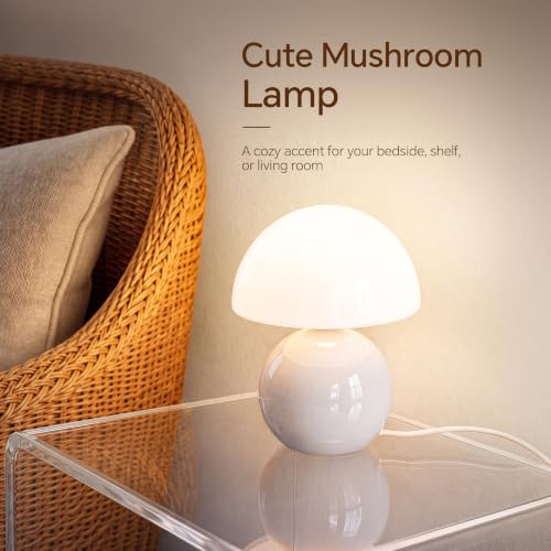 Dawnwake White Mushroom Table Lamp - Small Dimmable Bedside Light