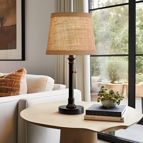 Oneach 19.5" Small Table Lamp for Bedroom - Bedside Lamps Nightstand