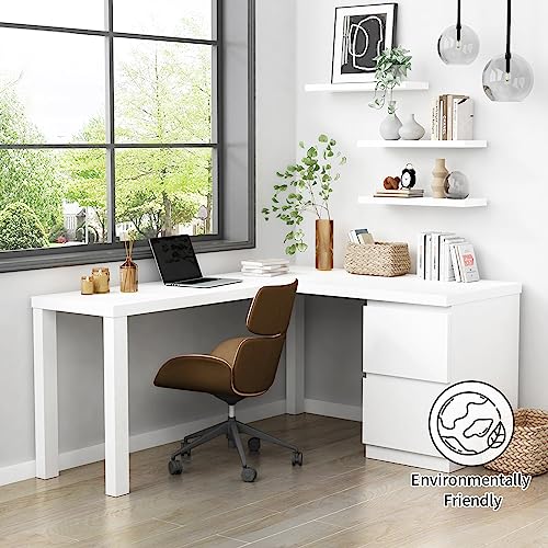 Floating Wall Shelves - 23.6 Inch White Set of 3 for Bedroom Bathroom Living Room