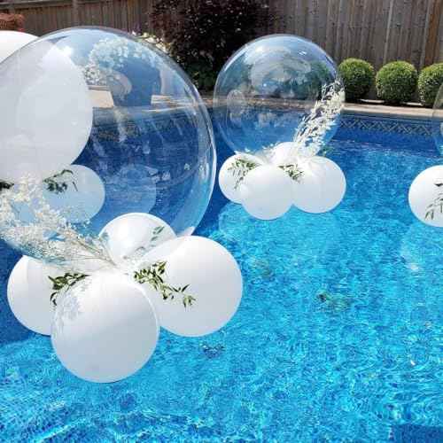 36 Inch Bobo Balloons, 5PCS Bubble Balloon Clear Balloons Helium Style Large Transparent Balloon for LED Light Up Ballons Birthdays Anniversary Weddings Baby Showers Christmas Party Decorations